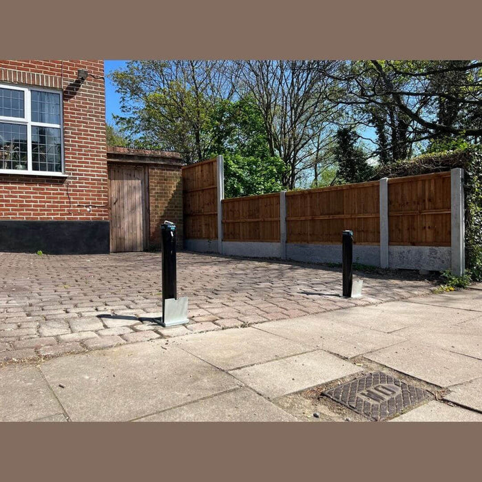 Bison Products Ramco Round 600 telescopic car security bollard installed by Ramco