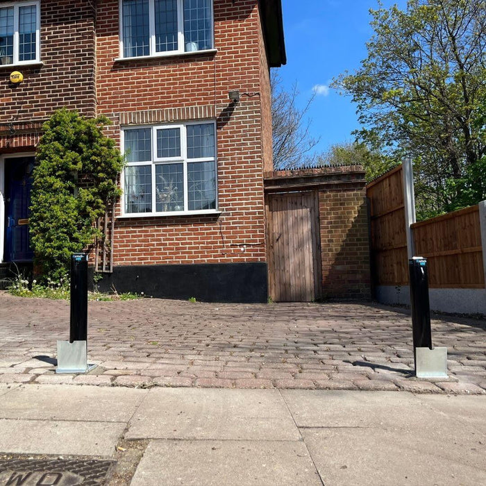 Bison Products Ramco Round 600 telescopic car security bollard installed by Ramco