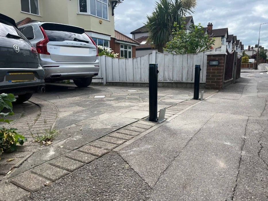 Bison Products Ramco Round 600 telescopic car security bollard installed by Ramco
