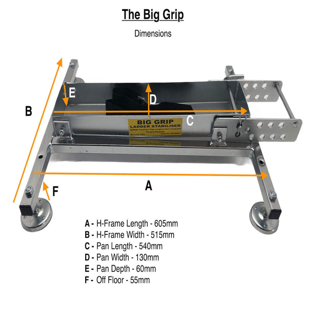 Big Grip Ladder Stabiliser with Dimensions