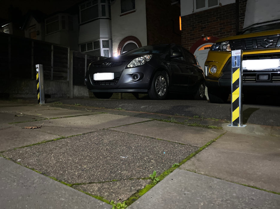 Bison Products Ramco 70 Driveway Security Post Installed for a small SUV and city car