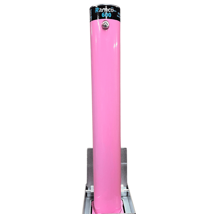 Bison Products Ramco 600R Pink 600mm high x 92mm diameter and 5mm thick. Fully telescopic heavy duty security bollard with lid, anti-pick and anti-drill lock.
