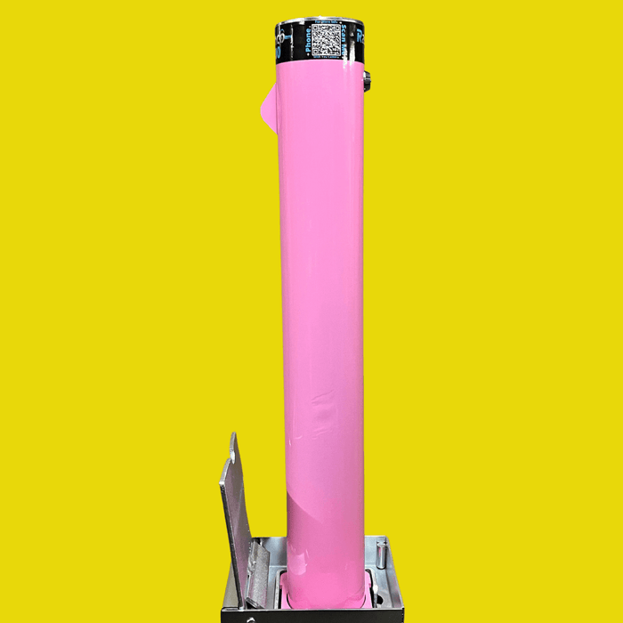 Ramco 600R Pink telescopic vehicle securoity bollard post fully installed at your home