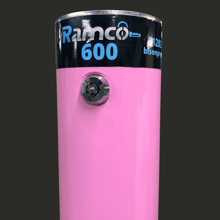 Ramco 600R Pink telescopic vehicle securoity bollard post fully installed at your home