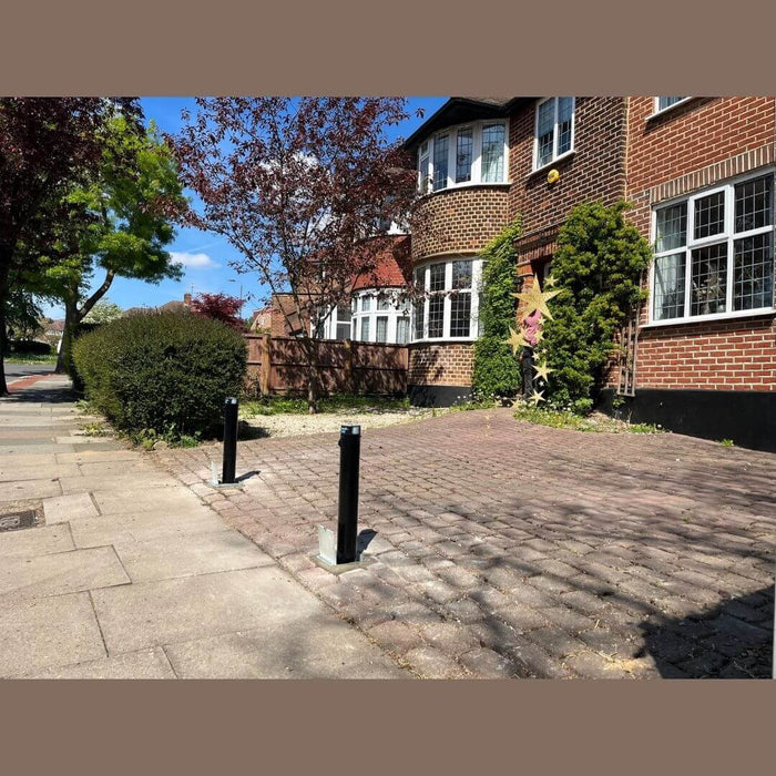 Bison Products Ramco Round 600 telescopic car security bollard installed by Ramco