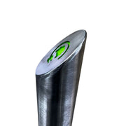 EV Charging point bollard in stainless steel 1200mm x 108mm underground with green ev emblem