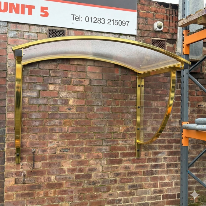 Bison Products Wall-Mounted Steel & Polycarbonate Weather Shelter in Gold
