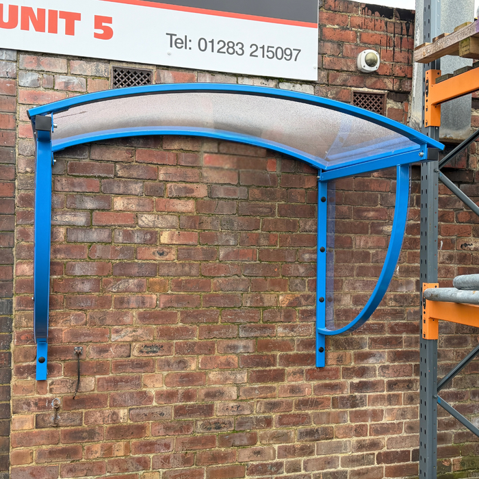 Bison Products Wall-Mounted Steel & Polycarbonate Weather Shelter in Blue