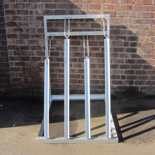 4 Bike Semi Vertical Bike Rack - Space-Saving Floor-Mounted Cycle Storage Solution