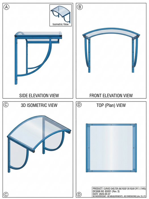 Bison Products Wall-Mounted Steel & Polycarbonate Weather Shelter in Gold