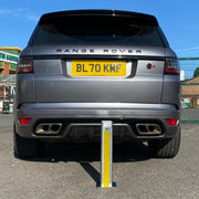 Bison Products Ramco Driveway Security Bollards Installation behind a Range Rover SVR