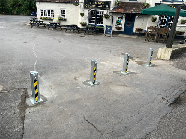 4 x Ramco 100 Telescopic Driveway Security Bollard Fully Installed by Bison Products