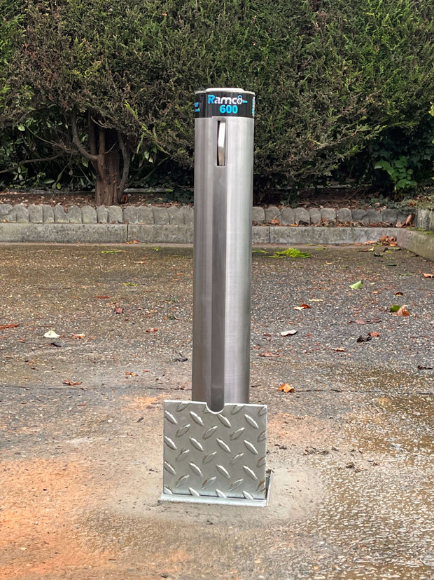 2 x Ramco 600R Driveway Security Bollard Installed by Bison Products