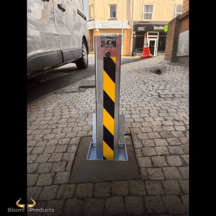 Ramco 100 Heavy-Duty Telescopic Security Bollard with Protective Lid - Vehicle Theft Deterrent - Includes UK Installation