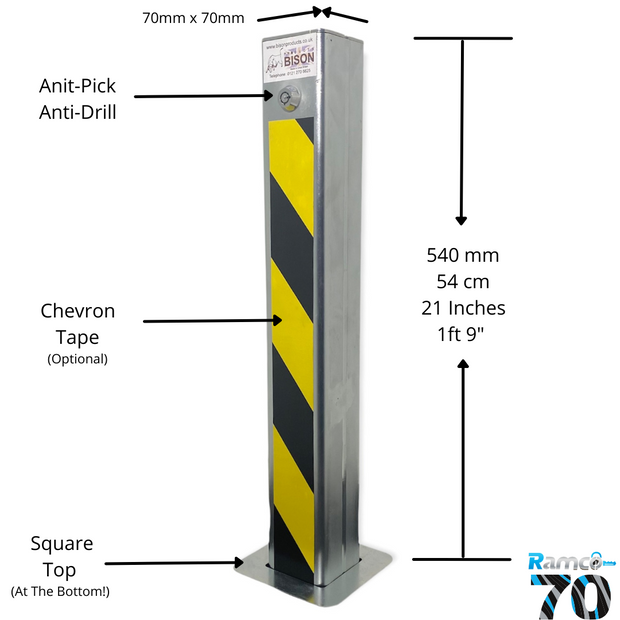 Ramco 70 Driveway Security Bollard Parking Post