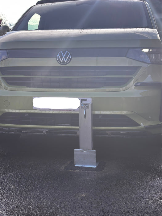 Ramco 100 stainless steel installed by Bison Products to protect a new VW campervan on their driveway.