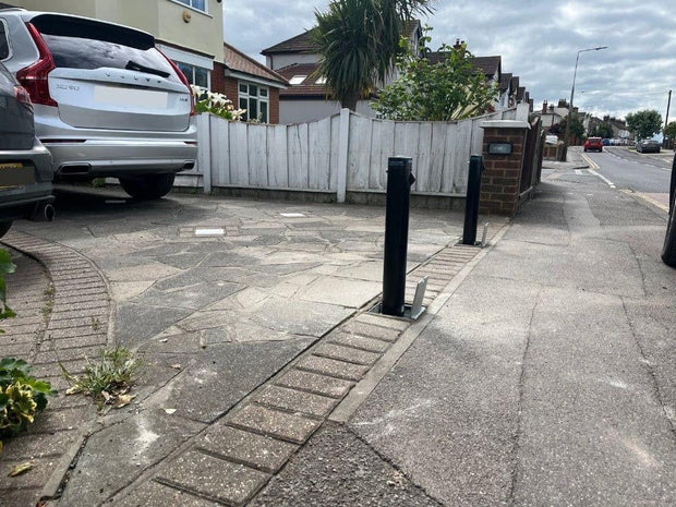 Bison Products Ramco Round 600 telescopic car security bollard installed by Ramco