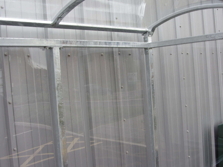 4 Person Steel Smoking Shelter with Polycarbonate Roof in Blue