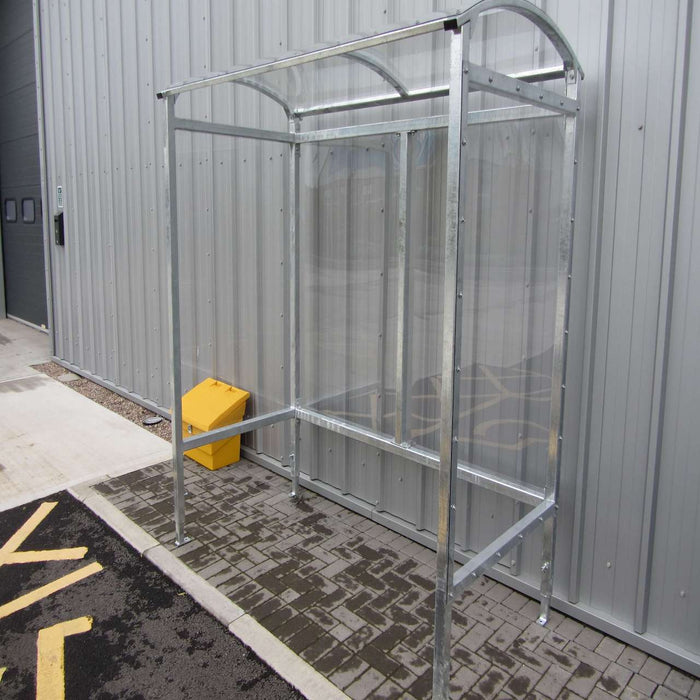 4 Person Steel Smoking Shelter with Polycarbonate Roof in Red