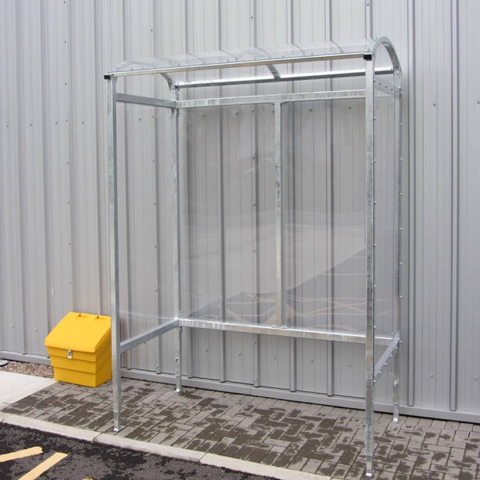 4 Person Steel Smoking Shelter with Polycarbonate Roof in Black