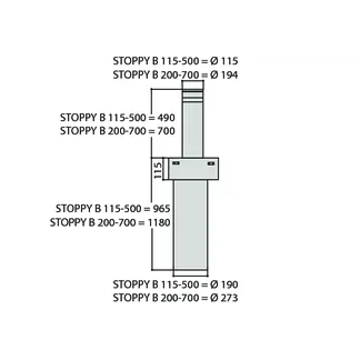 BFt Stoppy B 700 Automatic Bollard 700mm high - Dark Grey / Black for Residential use