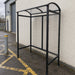 4 Person Steel Smoking Shelter with Polycarbonate Roof in Black RAL 9005