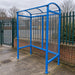 4 Person Steel Smoking Shelter with Polycarbonate Roof in Blue RAL 5015