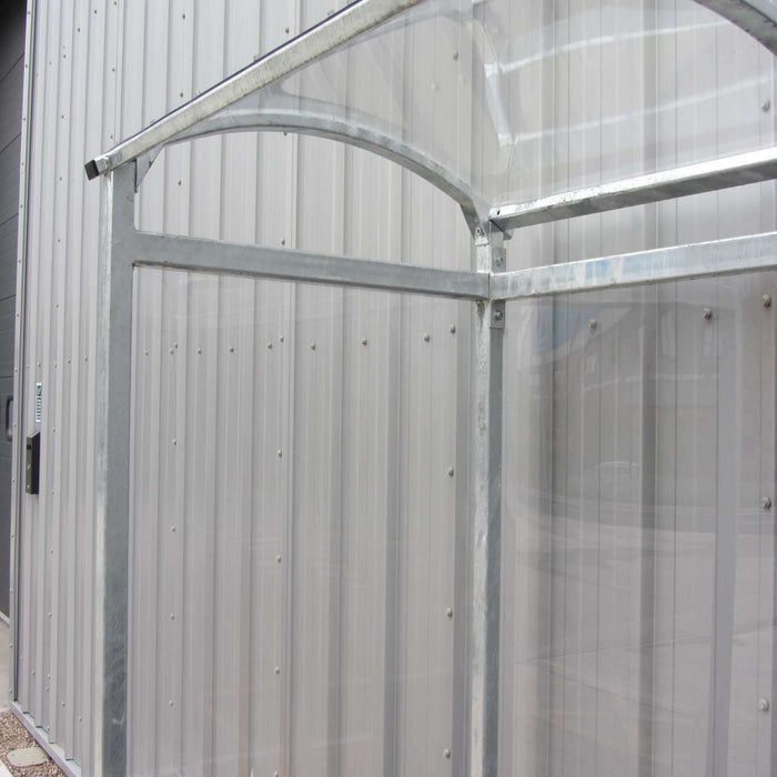 4 Person Steel Smoking Shelter with Polycarbonate Roof in Blue