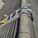 Stability bar gripping roof ridge - overhead view