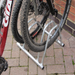 2 bike dual height flat top bike rack, floor mounted and ideal for bikes with disc brakes  Shown with 2 bikes.