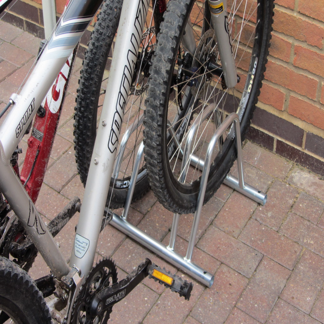 2m Bike Rack 2-Bike Dual-Height Bike Rack | Zinc-Plated Steel — Bison Products