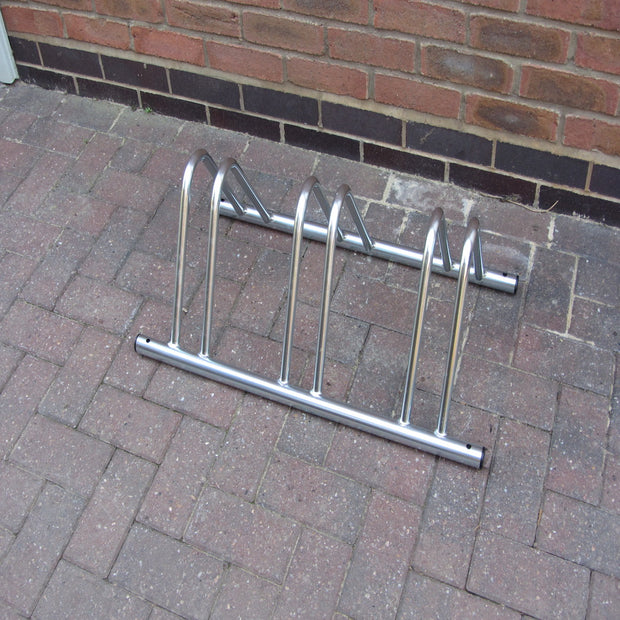 3 Bike Floor Mounted Bike Rack with Hooped top