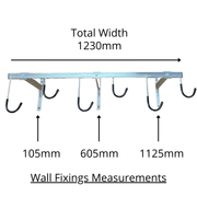 6 Bike Wall Mounted Steel Vertical Hook