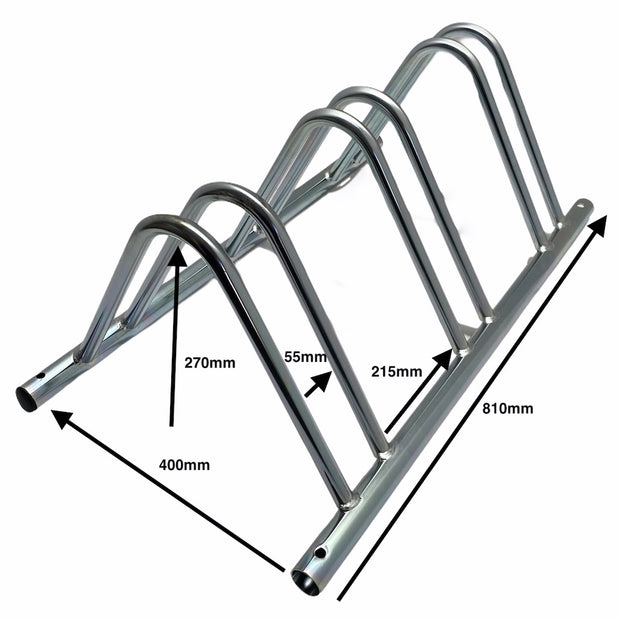 3 Bike Floor Mounted Bike Rack with Hooped top