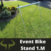 Event bike rack for race bikes in organised racing event, triathlons, heptathlons, iron man, endurance racing 1 meter.