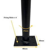 Safety Grab Rail fixing feet with dimensions