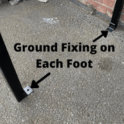 4 Person Outdoor Shelter in Black feet fixings