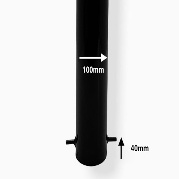 Static Post-Black 1200mm tall in black with decorative ball on top with lower section dimensions