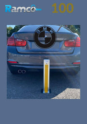 Bison Products Ramco 100 driveway security post and BMW 3 series to show height to car.