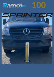 Bison Products Ramco 100 driveway security post and Mercedes Sprinter height example.