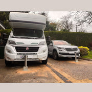 Ramco 600 stainless steel driveway bollard for protecting motorhomes, vans, car and trailers.