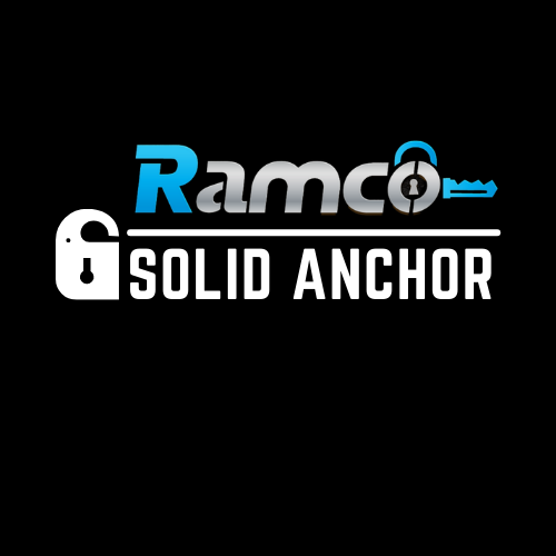 Ramco Solid Anchor 230mm high telescopic anchor ideal for trailers, caravans, quad bikes and motorbikes logo.