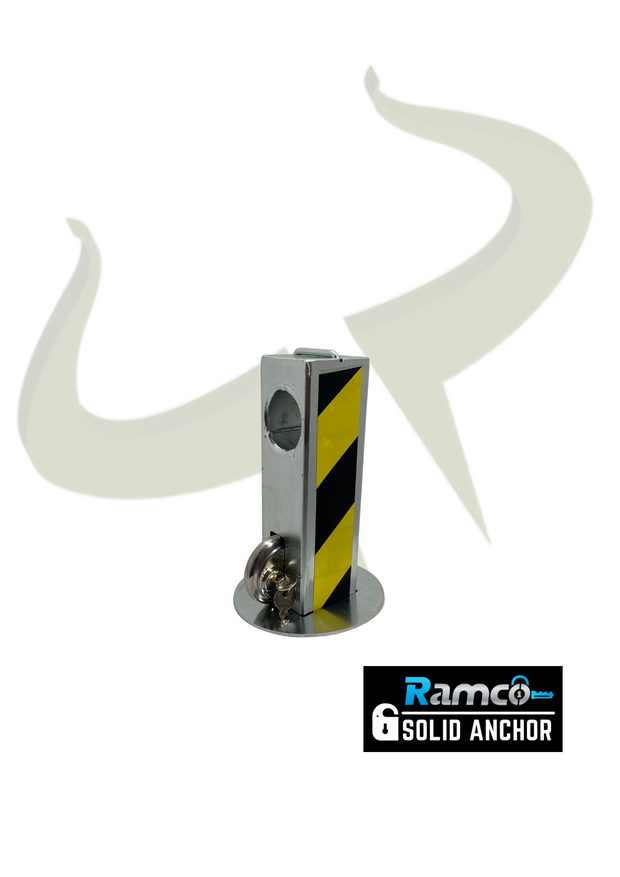 Ramco Solid Anchor 230mm high telescopic anchor ideal for trailers, caravans, quad bikes and motorbikes seen with no lock.