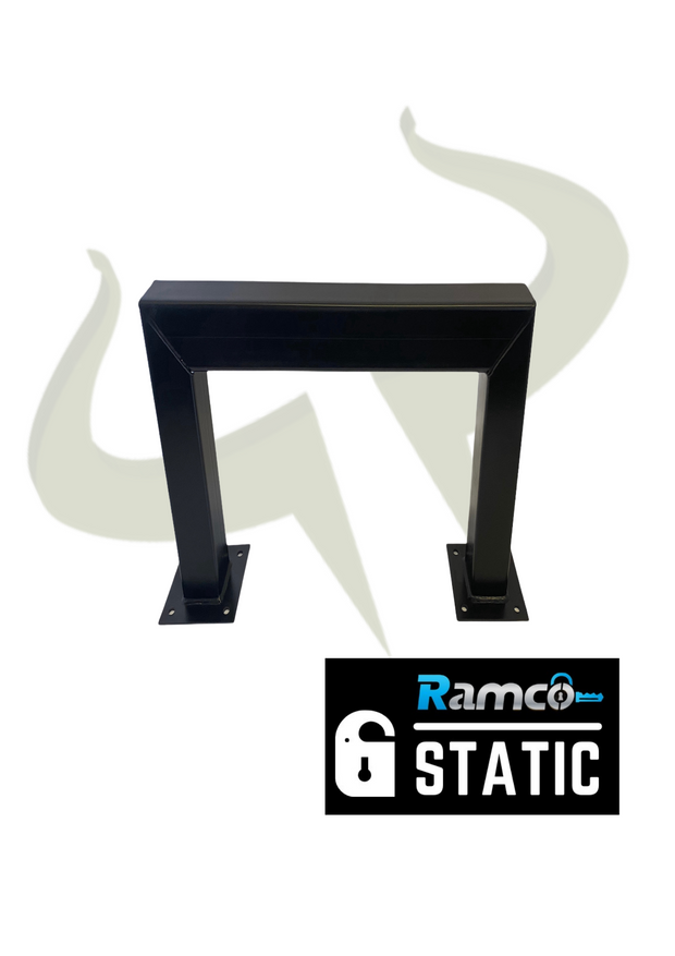 Ramco Carpark Barrier Hoop Square in Black front on