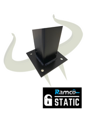 Ramco Carpark Barrier Hoop Square in Black feet with 4 fixing holes