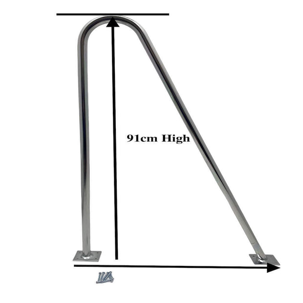 Strong Step Access Grab Rail in Silver - Bison Products
