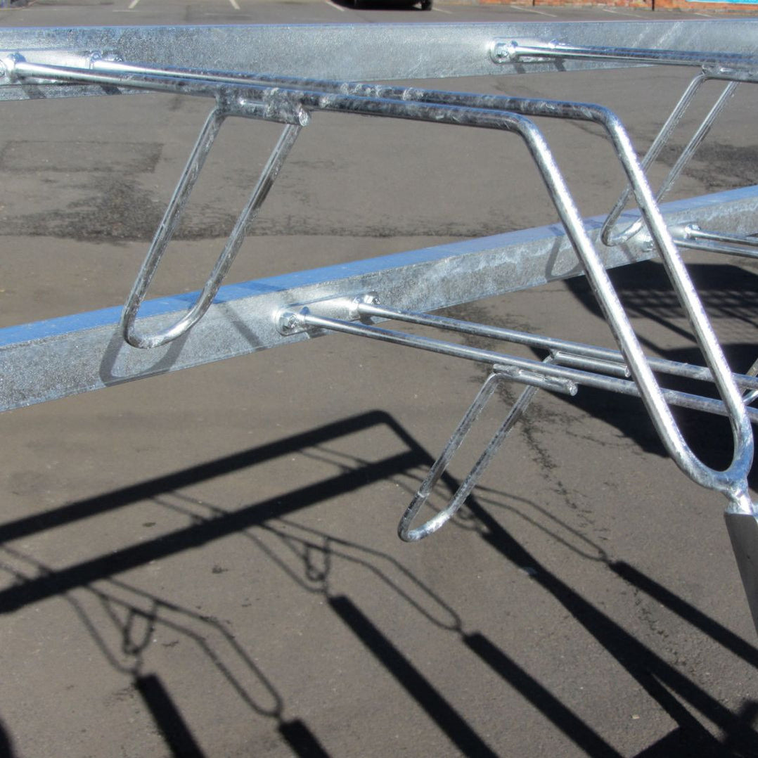 6-Bike Semi-Vertical Rack — Galvanised Outdoor Storage — Bison Products