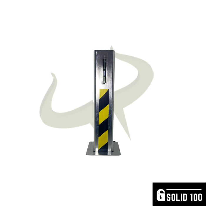 Bison Products Solid 100 telescopic driveway security bollard with padlock protection 100mm x 100mm x 540mm
